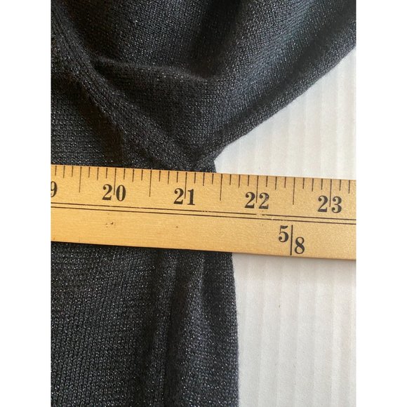 One 7 Six Womens NWT Black Metallic  3/4 Sleeve Knit Top with Draped Back Size 2 - Picture 9 of 11